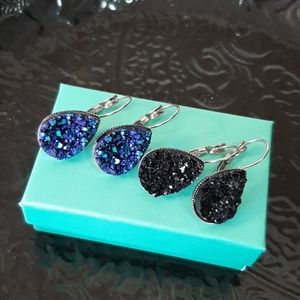 Teardrop Druzy Earrings Bundle